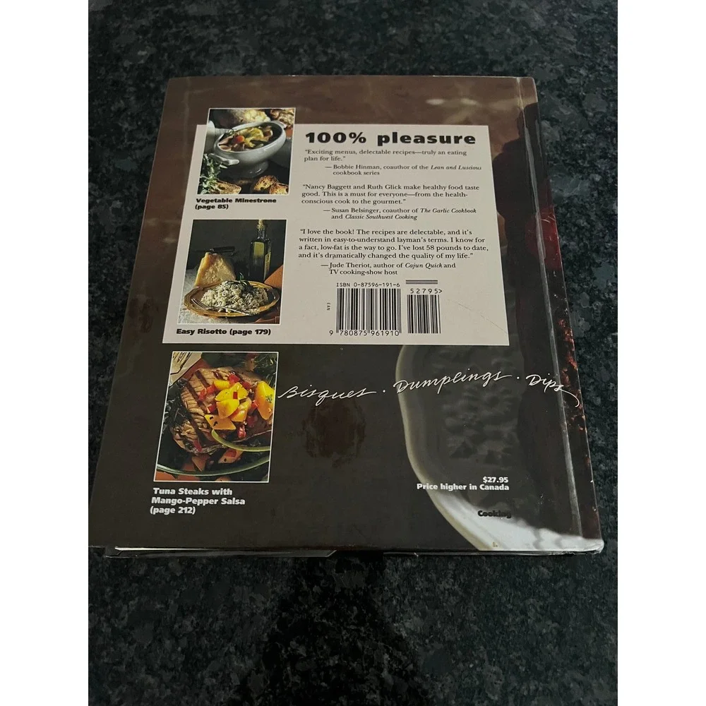 VTG 100% Pleasure Cookbook by Nancy Baggett Ruth Glick‎ 1994